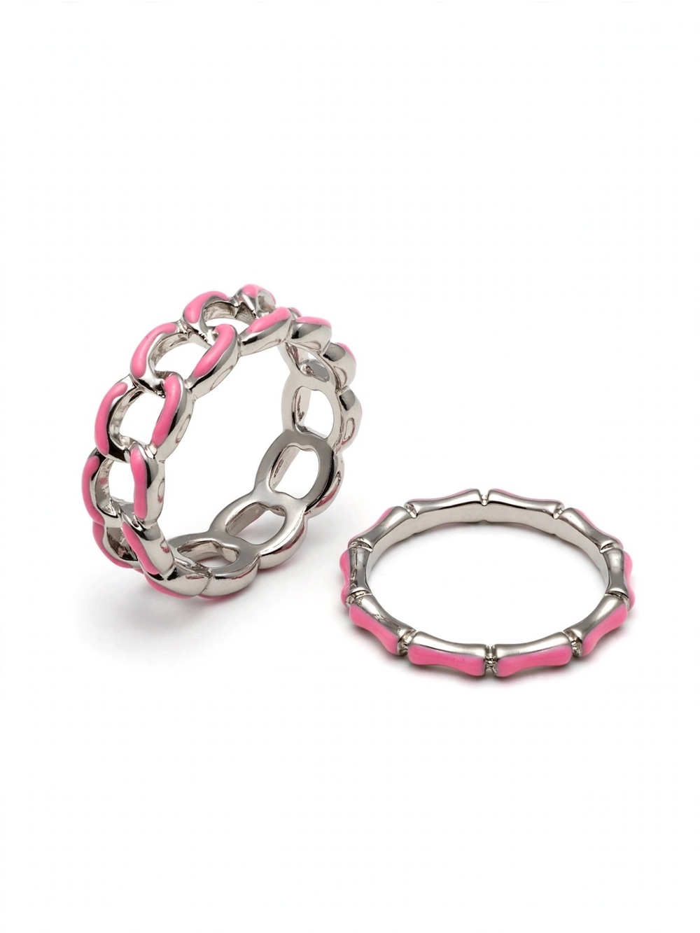 Pink Link-Style Women’s Ring Set